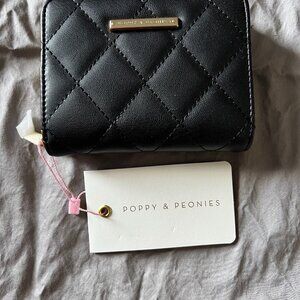 Poppy & Peonies Quilted Black Wallet - BRAND NEW WITH TAGS!